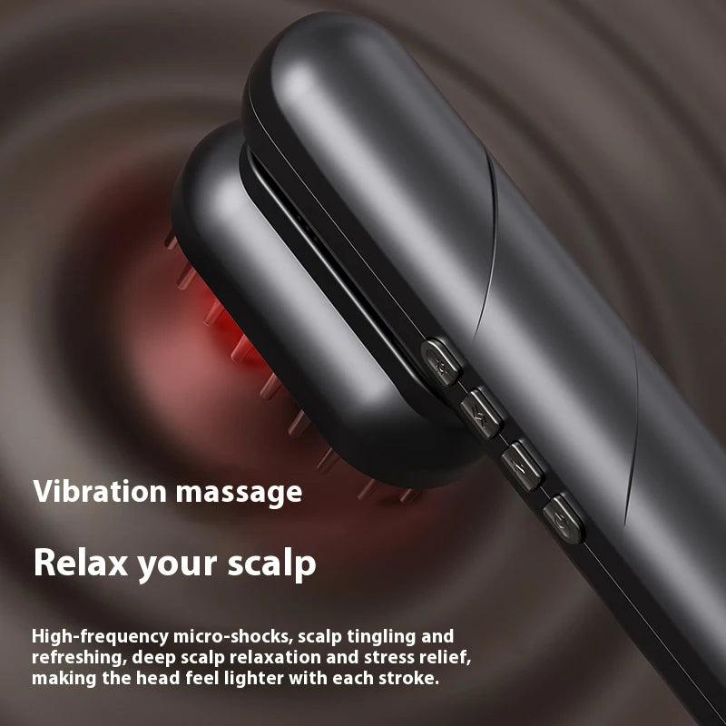 Four-in-one electric massage beauty hair care comb, EMS scalp massage brush, heated vibration red light hair massager, facial ro