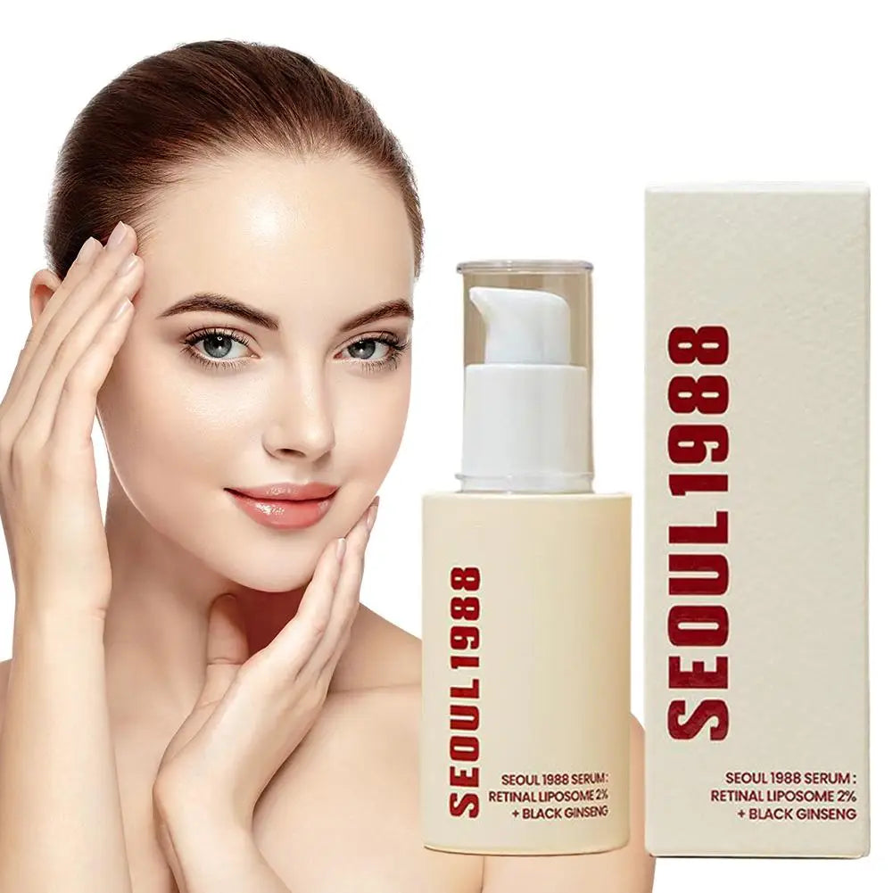 Korean Skincare Ginseng Facial Essence 1988 Black Gingeng Extract Glow Face Serum Improve Skin Elasticity Brighten Dull Dry Skin