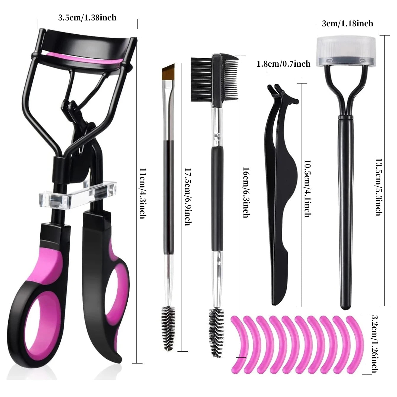 [Complete Set of Exquisite Essential Eye Makeup Tools] A makeup tool kit designed for women's eyelash curling and brow grooming