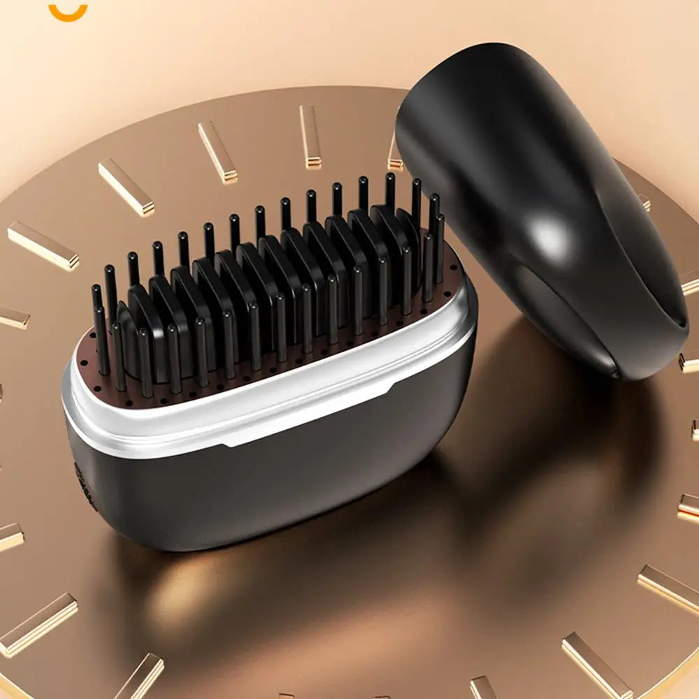 Small Hair Straightener Comb Straighteners Hair Styling Tool Less Frizz Smoother Straightening Brush Straighten Hair Brush