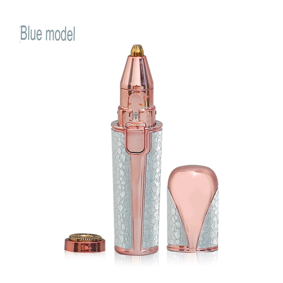 Portable two-in-one electric lipstick shaving device, painless eyebrow shaping shaving device, USB charging