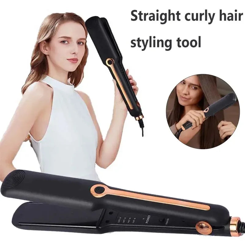 Professional Hair Straightener Curling Iron Ceramic Flat Iron Negative Ion Wide Plate Temperature Adjustable Hair Straightener
