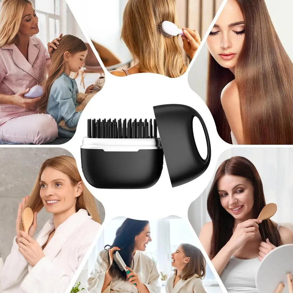 Small Hair Straightener Comb Straighteners Hair Styling Tool Less Frizz Smoother Straightening Brush Straighten Hair Brush