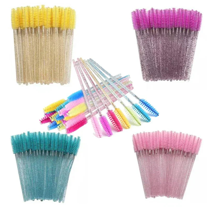 Wholesale 100PCS Mascara Spoolies Disposable Eyelash & Eyebrow Brushes for Salon, Extension & Makeup eyelash extension supplies