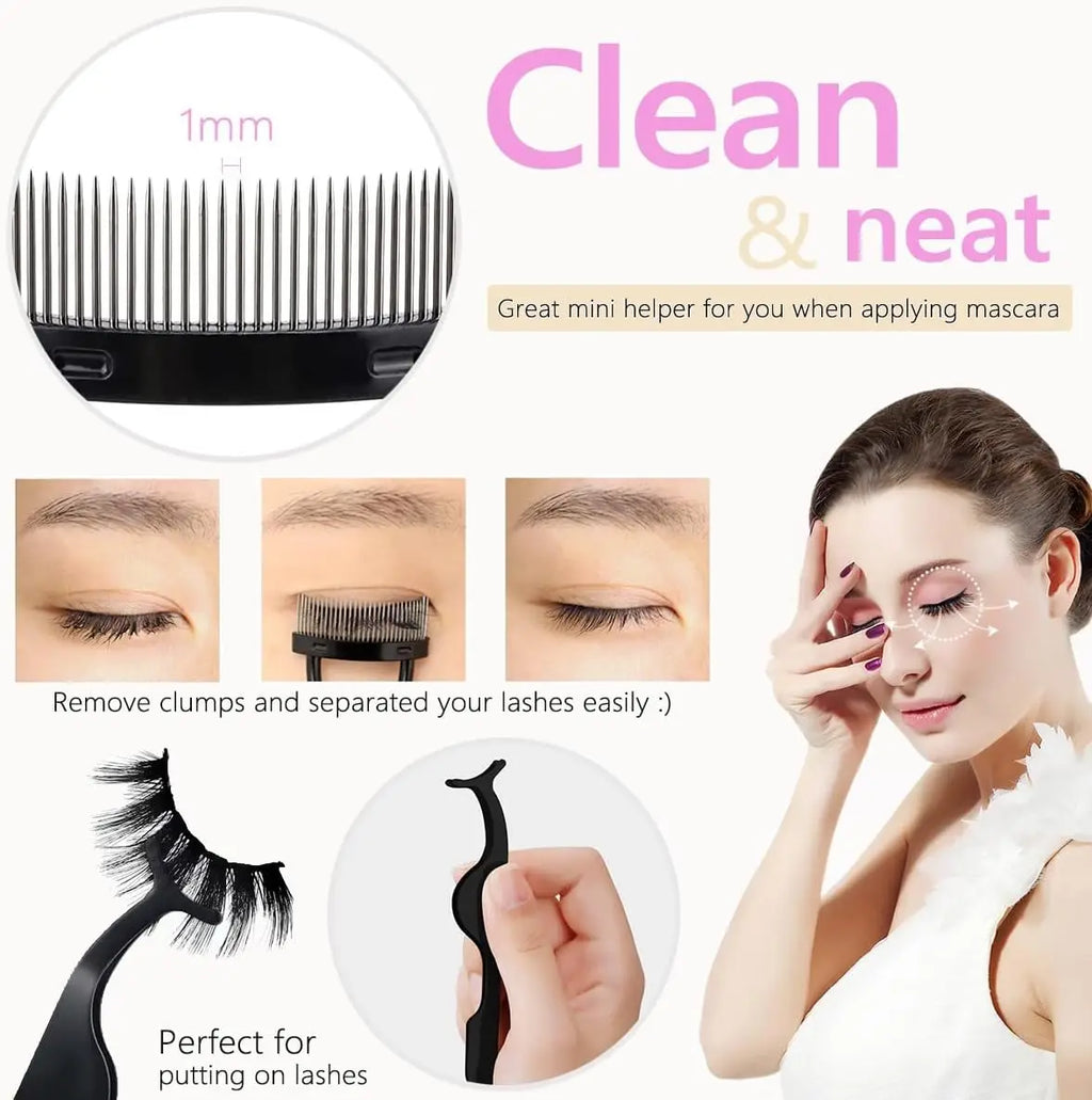 [Complete Set of Exquisite Essential Eye Makeup Tools] A makeup tool kit designed for women's eyelash curling and brow grooming