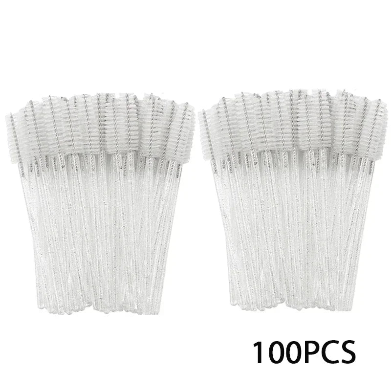 Wholesale 100PCS Mascara Spoolies Disposable Eyelash & Eyebrow Brushes for Salon, Extension & Makeup eyelash extension supplies