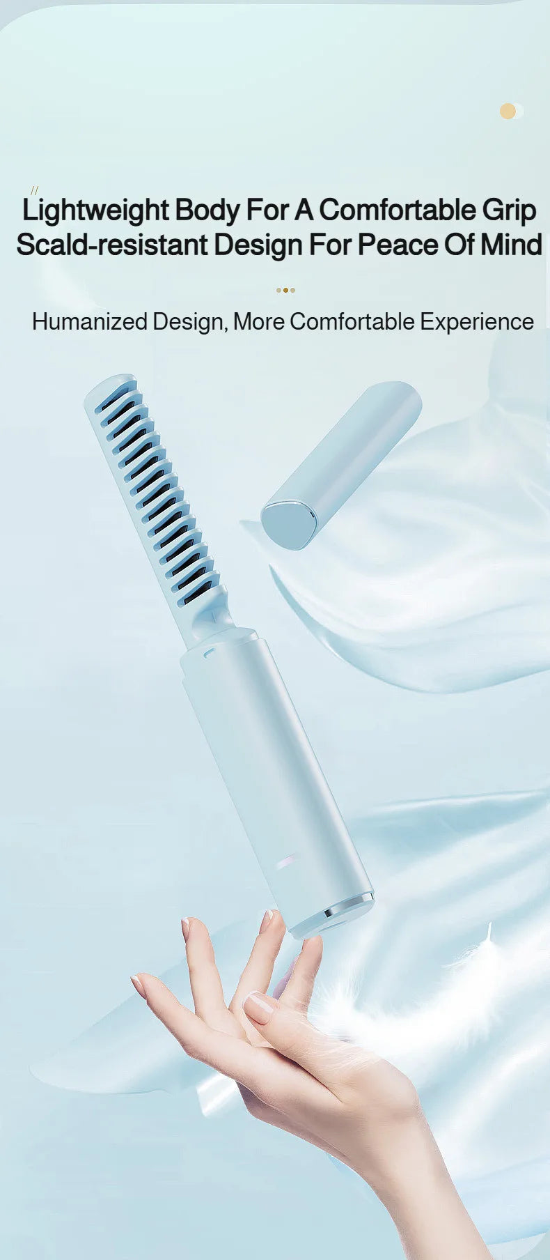 USB Wireless Hair Straightener with Curling and Straightening 2-in-1 Travel Portable Rechargeable Curling Iron  for Less Frizz,