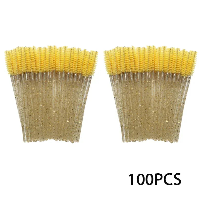 Wholesale 100PCS Mascara Spoolies Disposable Eyelash & Eyebrow Brushes for Salon, Extension & Makeup eyelash extension supplies