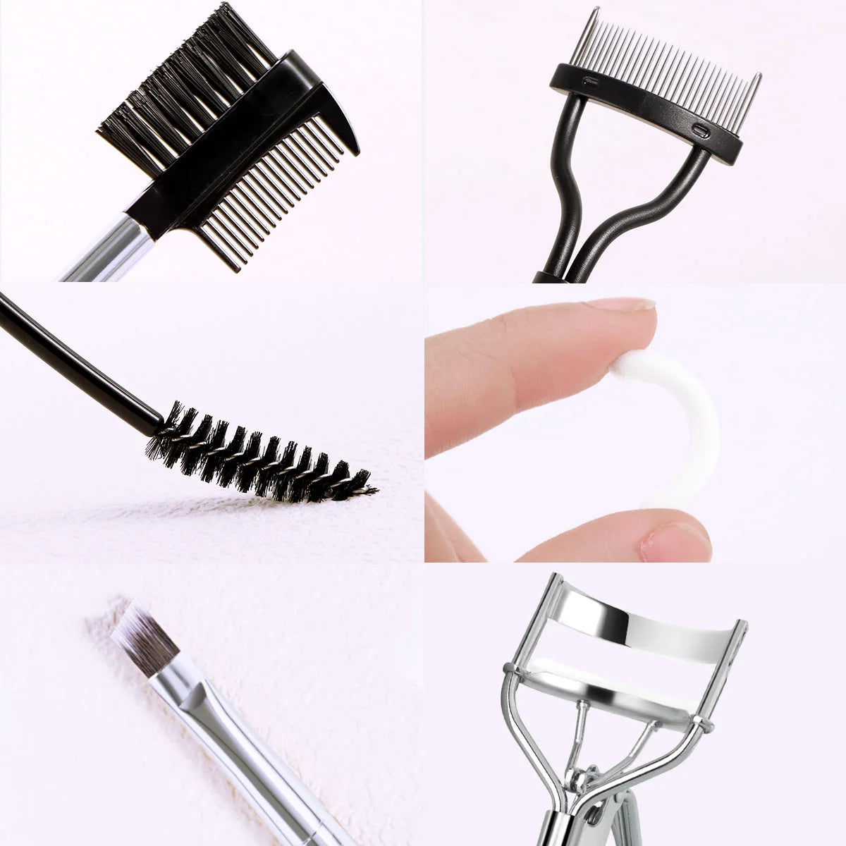 16 sets of eyelash curlers, including two-color eyelash curlers, eyebrow brushes, eyelash brushes, etc., daily beauty tools.