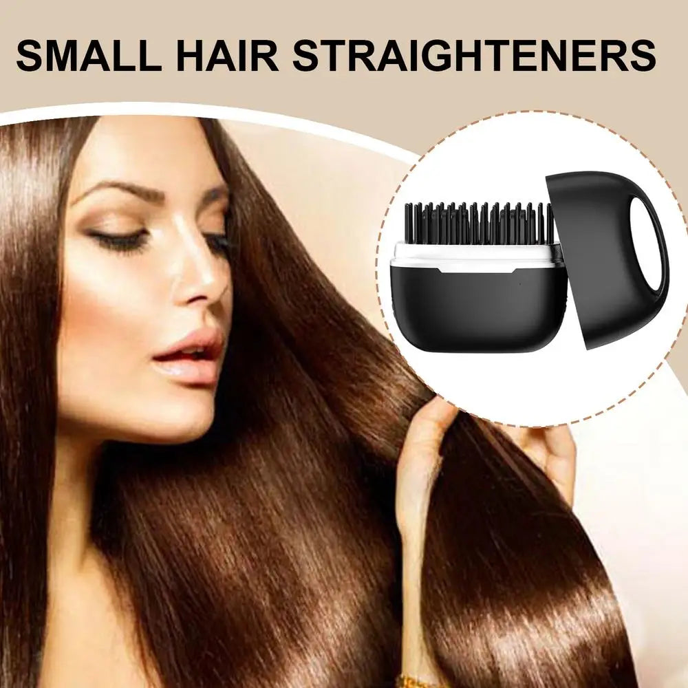Small Hair Straightener Comb Straighteners Hair Styling Tool Less Frizz Smoother Straightening Brush Straighten Hair Brush