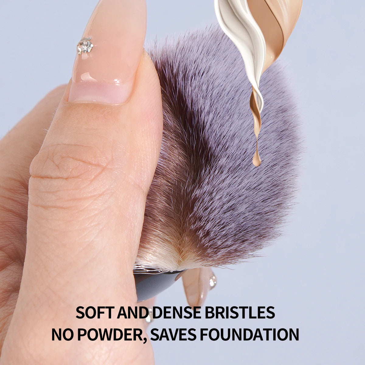 MAANGE 2PCS Flawless Makeup Brush Flat/Angle Foundation Contour Brush Under Eyes Makeup Brush for Liquid Cream Beauty Tools