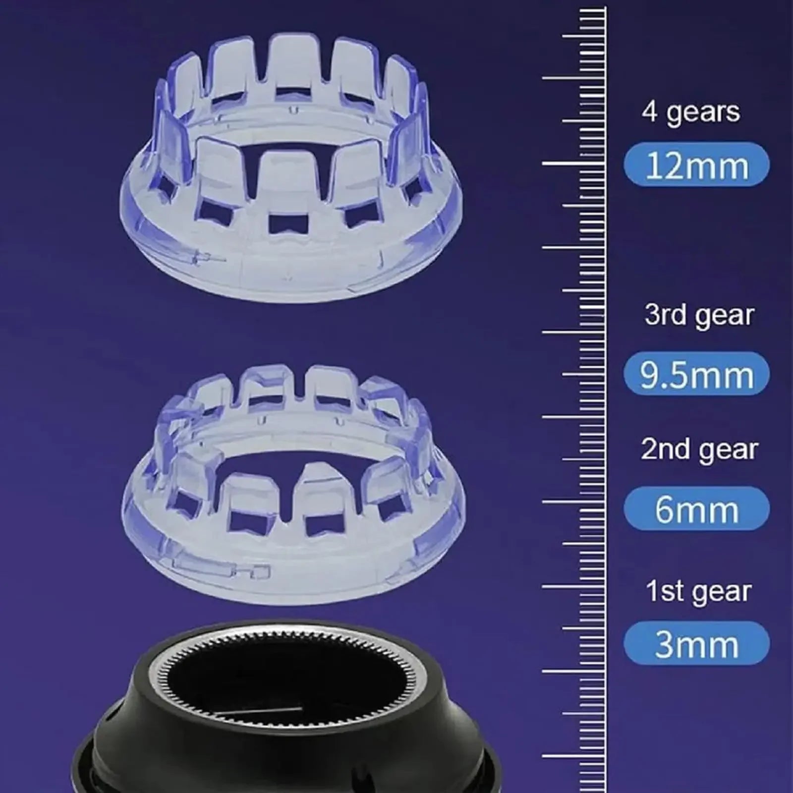 2025 New Round Quick Haircut Wireless Round Hair Clipper with LED Display and Length Adjustable 3-12mm Self Haircutting Kit