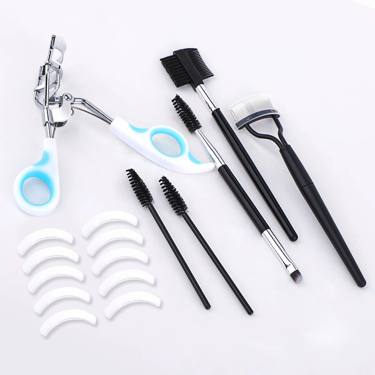 16 sets of eyelash curlers, including two-color eyelash curlers, eyebrow brushes, eyelash brushes, etc., daily beauty tools.
