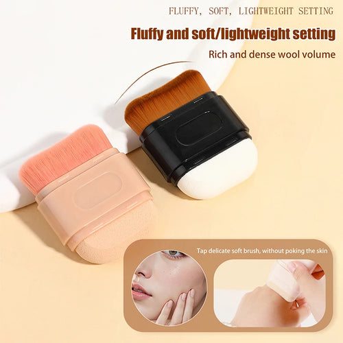 1 Pcs Professional Foundation Makeup Brush Double-ended Wave Top Contour Brush For Beauty Liquid Powder Concealer Cream