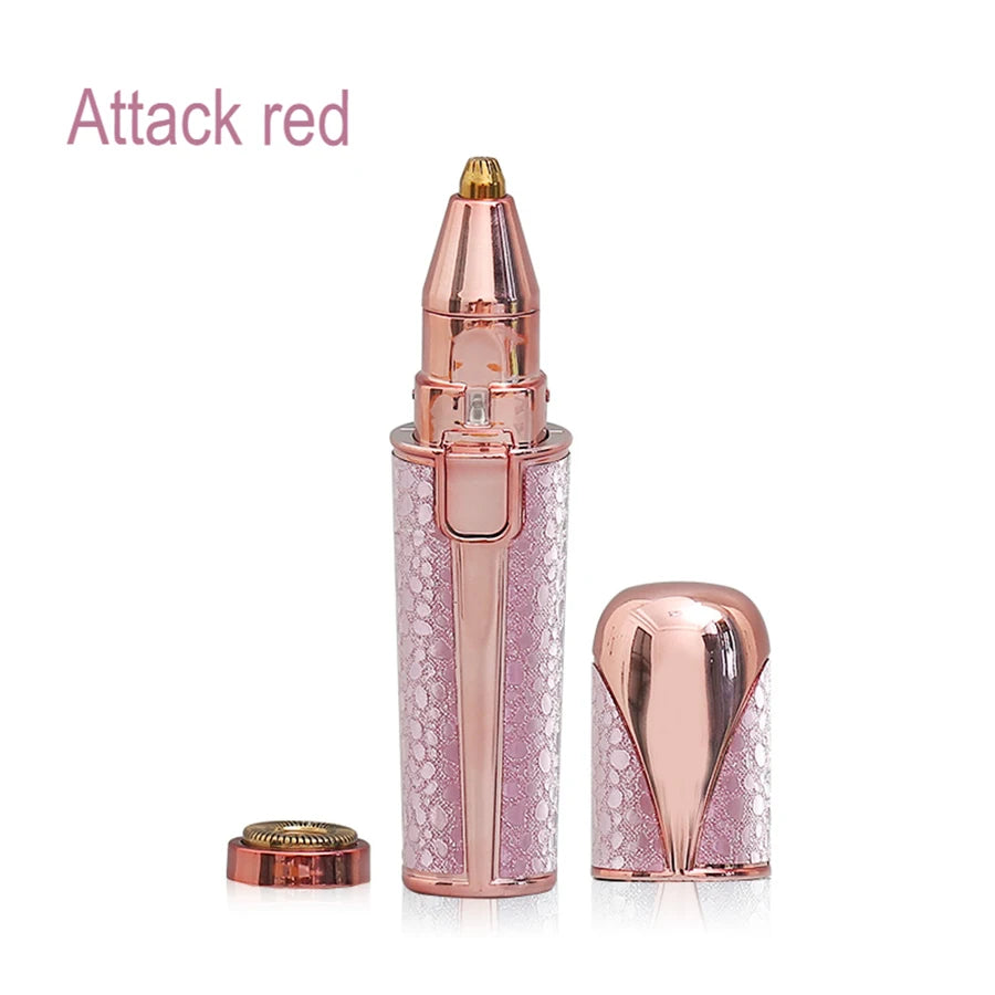 Portable two-in-one electric lipstick shaving device, painless eyebrow shaping shaving device, USB charging