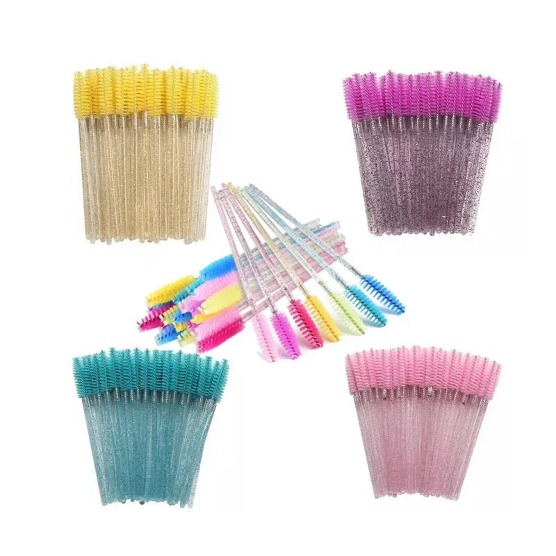 Wholesale 100PCS Mascara Spoolies Disposable Eyelash & Eyebrow Brushes for Salon, Extension & Makeup eyelash extension supplies