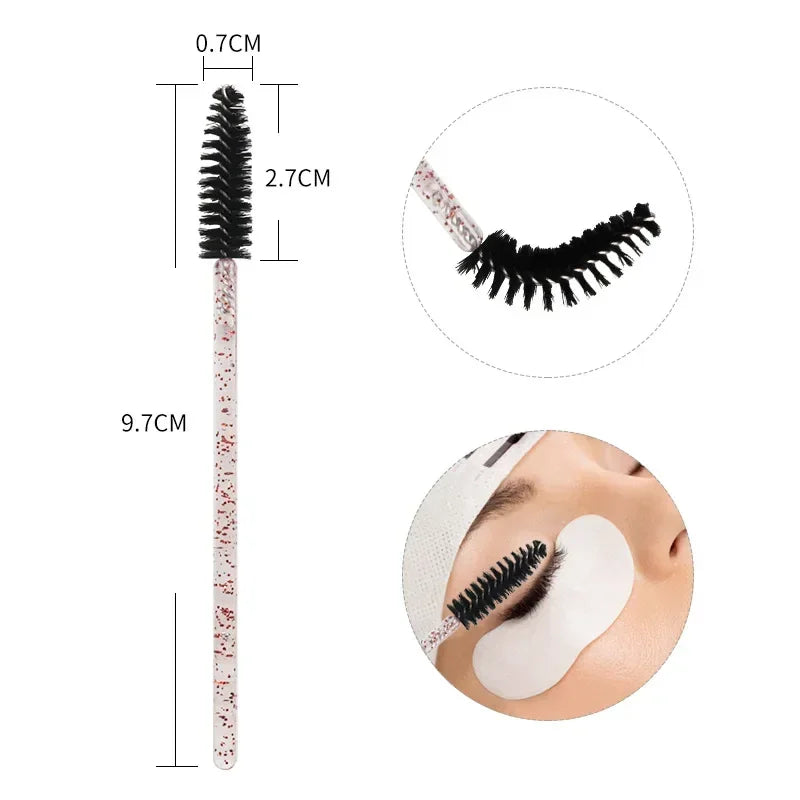 Wholesale 100PCS Mascara Spoolies Disposable Eyelash & Eyebrow Brushes for Salon, Extension & Makeup eyelash extension supplies