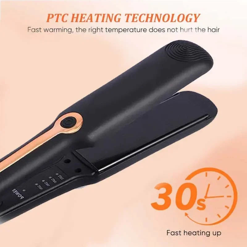 Professional Hair Straightener Curling Iron Ceramic Flat Iron Negative Ion Wide Plate Temperature Adjustable Hair Straightener