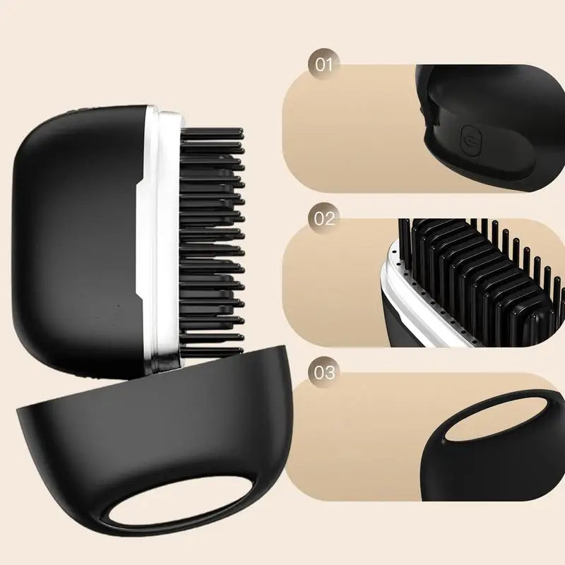 Small Hair Straightener Comb Straighteners Hair Styling Tool Less Frizz Smoother Straightening Brush Straighten Hair Brush